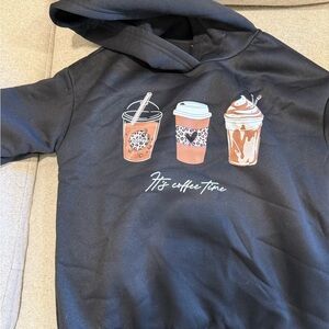 Kids Black Coffee-Themed Hoodie